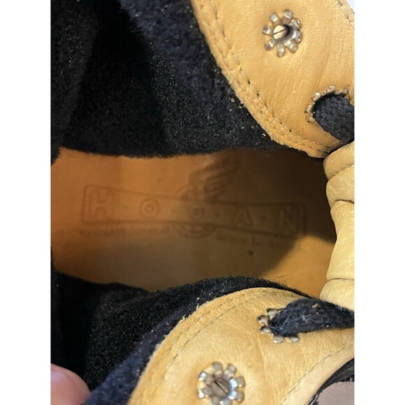 Hogan Outerwear Lace Up Hiking Work Boot, Black Leather & Nylon Women’s Size 6.5 - Picture 11 of 12